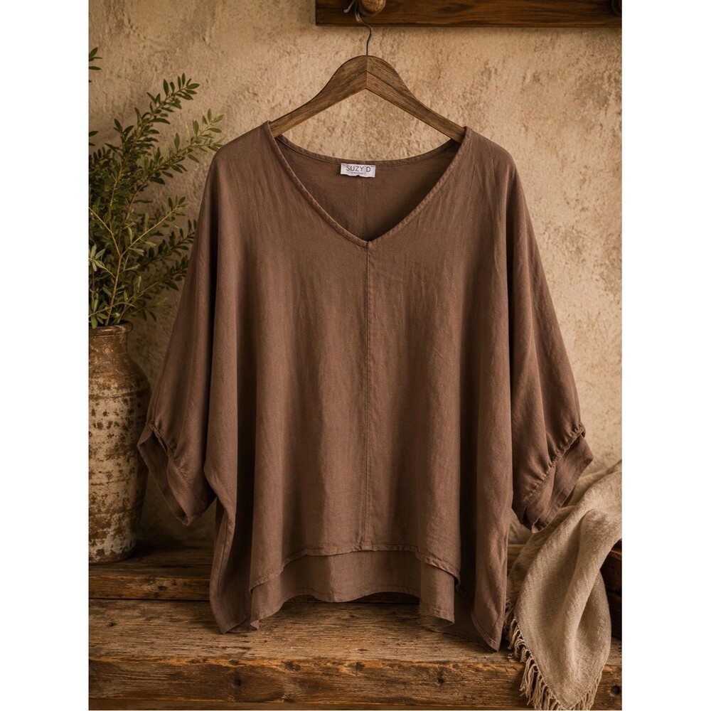 Suzy D London Art Remi Blouse Size Medium/Large Relaxed Fit Top